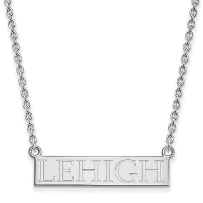 Sterlingsilber Rhodiniert Logoart Lehigh University Groß Stab Anhänger 18 Zoll Halskette