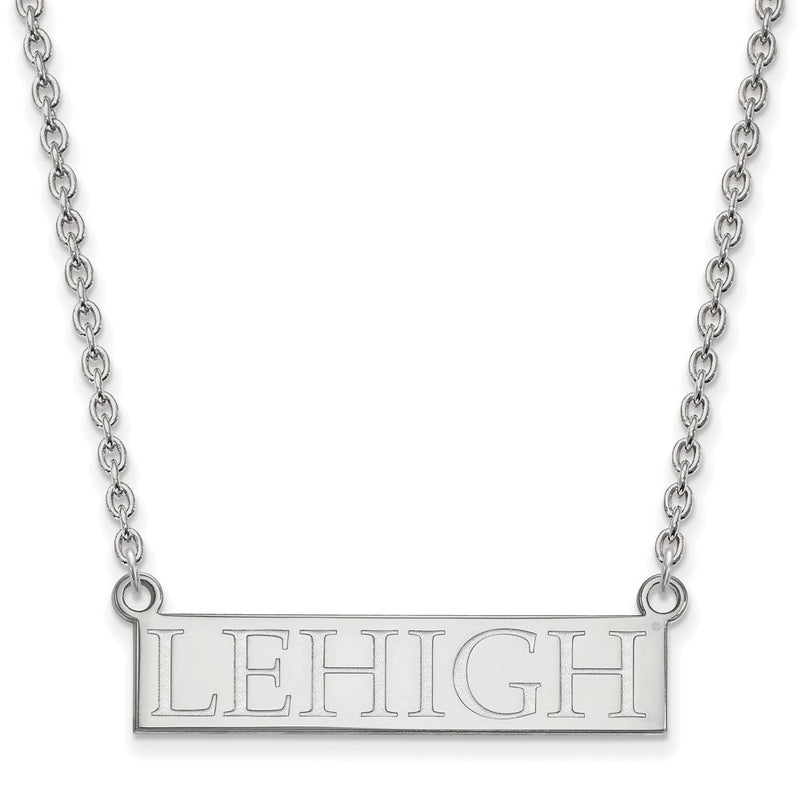10K Weißgold Logoart Lehigh University Groß Stab Anhänger 18 Zoll Halskette