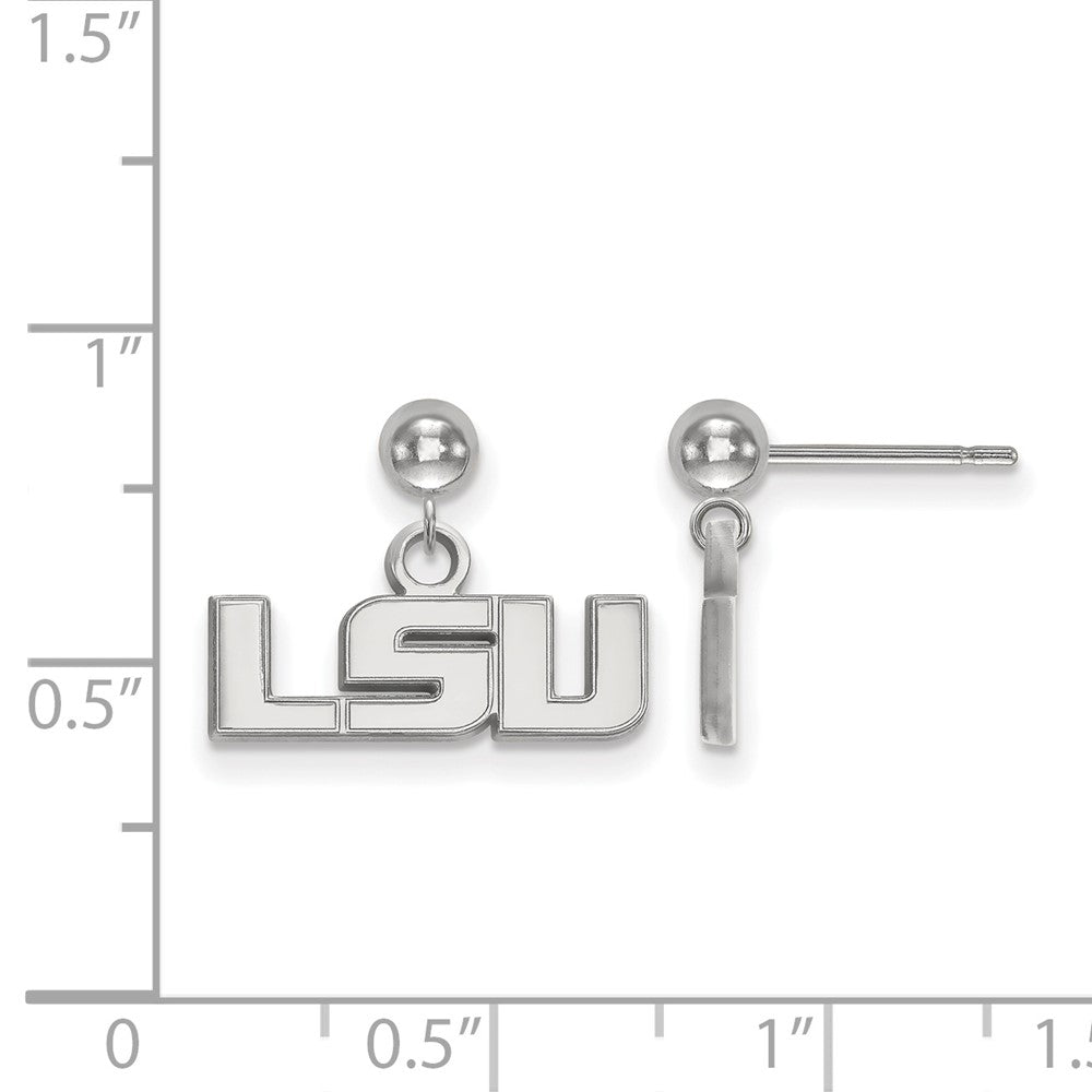 Sterlingsilber Rhodiniert Logoart Louisiana State University L S U Hängend Kugel Ohrstecker
