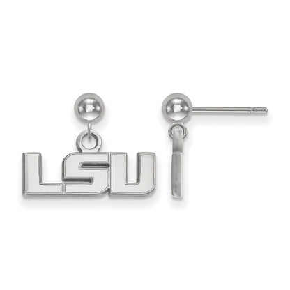 Sterlingsilber Rhodiniert Logoart Louisiana State University L S U Hängend Kugel Ohrstecker