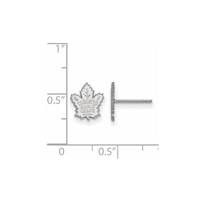 Sterlingsilber Rhodiniert Nhl Logoart Toronto Maple Leafs Extra Klein Ohrstecker
