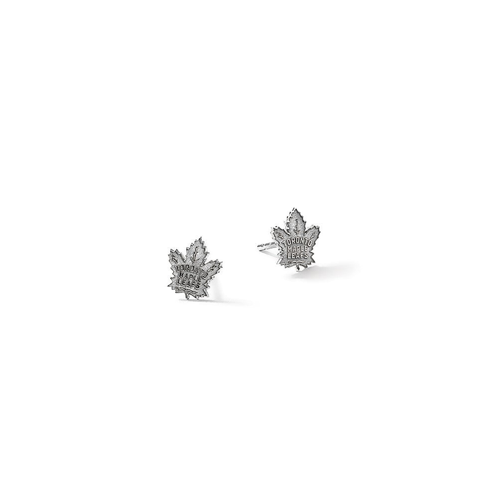 Sterlingsilber Rhodiniert Nhl Logoart Toronto Maple Leafs Extra Klein Ohrstecker
