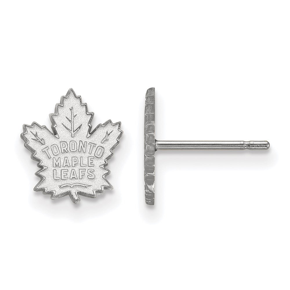 10K Weißgold Nhl Logoart Toronto Maple Leafs Extra Klein Ohrstecker