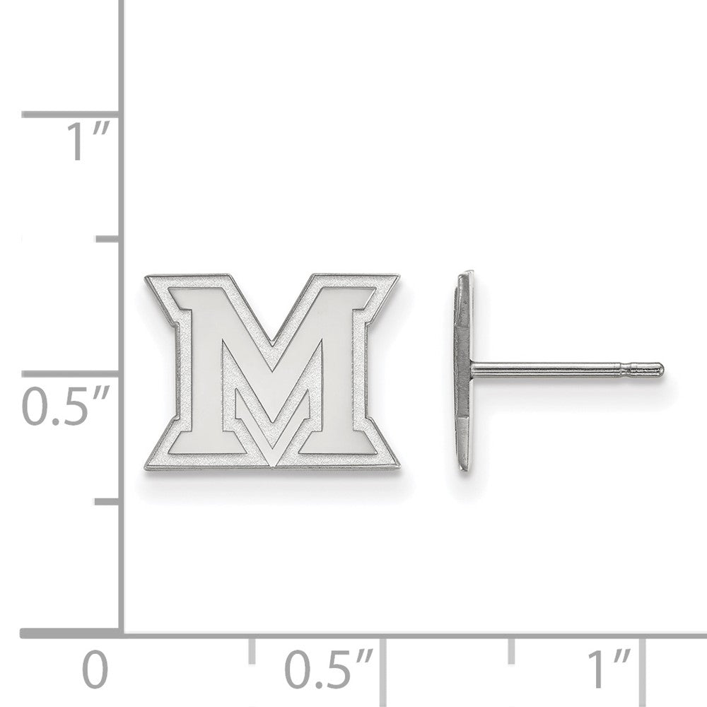 Sterlingsilber Rhodiniert Logoart Miami University Ohio Buchstabe M Extra Klein Ohrstecker
