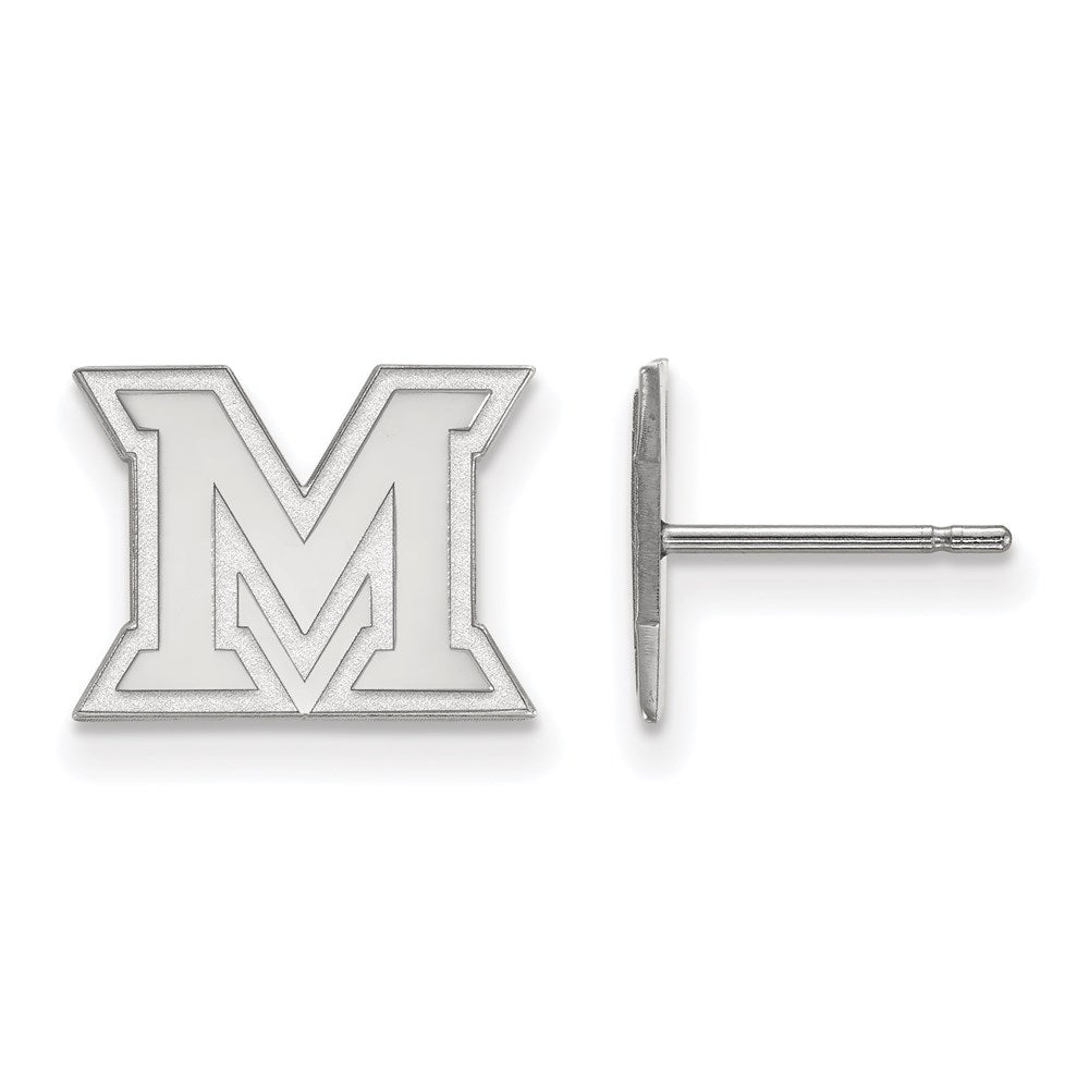 Sterlingsilber Rhodiniert Logoart Miami University Ohio Buchstabe M Extra Klein Ohrstecker