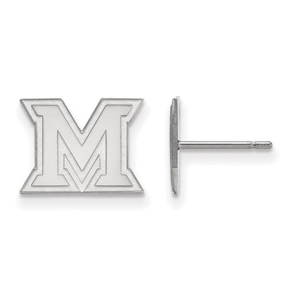 Sterlingsilber Rhodiniert Logoart Miami University Ohio Buchstabe M Extra Klein Ohrstecker