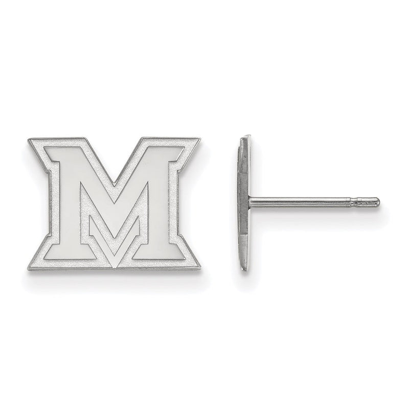 14K Weißgold Logoart Miami University Ohio Buchstabe M Extra Klein Ohrstecker