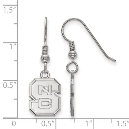 Sterlingsilber Rhodiniert Logoart North Carolina State University N C S Klein Hängend Draht Ohrringe