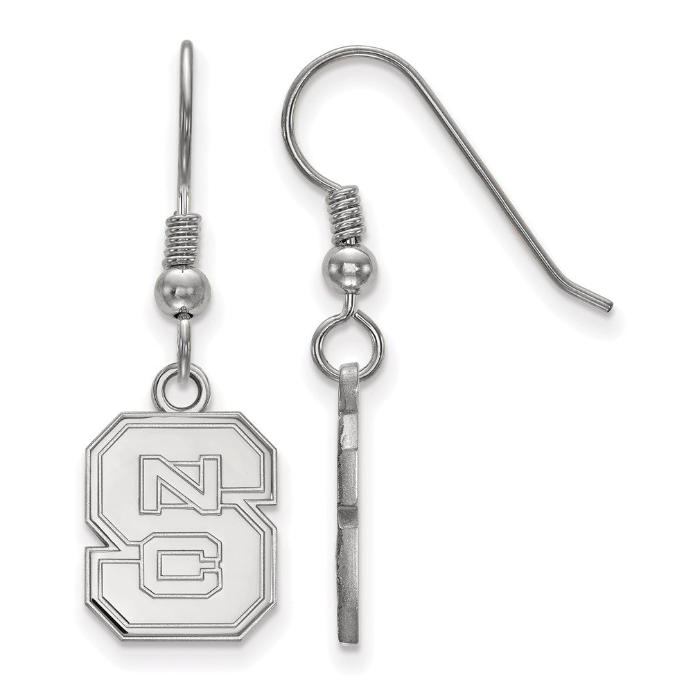 Sterlingsilber Rhodiniert Logoart North Carolina State University N C S Klein Hängend Draht Ohrringe