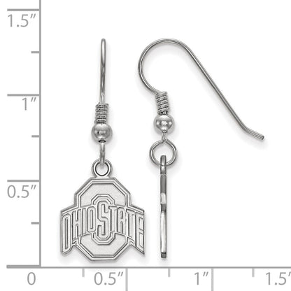 Sterlingsilber Rhodiniert Logoart The Ohio State University Klein Hängend Draht Ohrringe