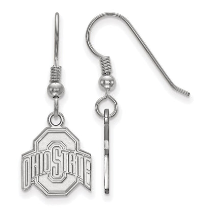 Sterlingsilber Rhodiniert Logoart The Ohio State University Klein Hängend Draht Ohrringe