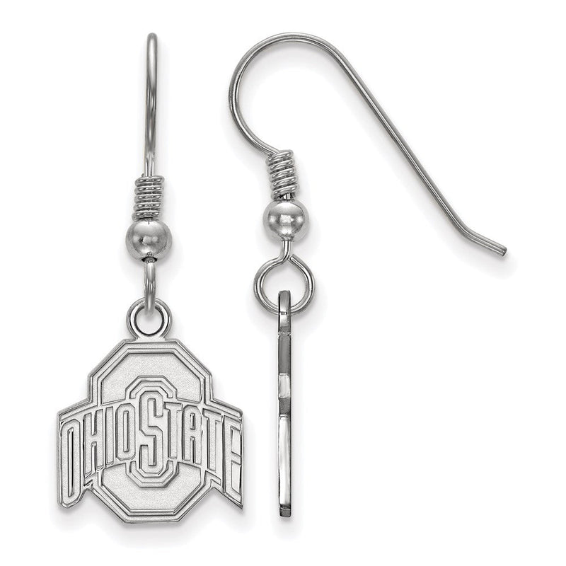 Sterlingsilber Rhodiniert Logoart The Ohio State University Klein Hängend Draht Ohrringe