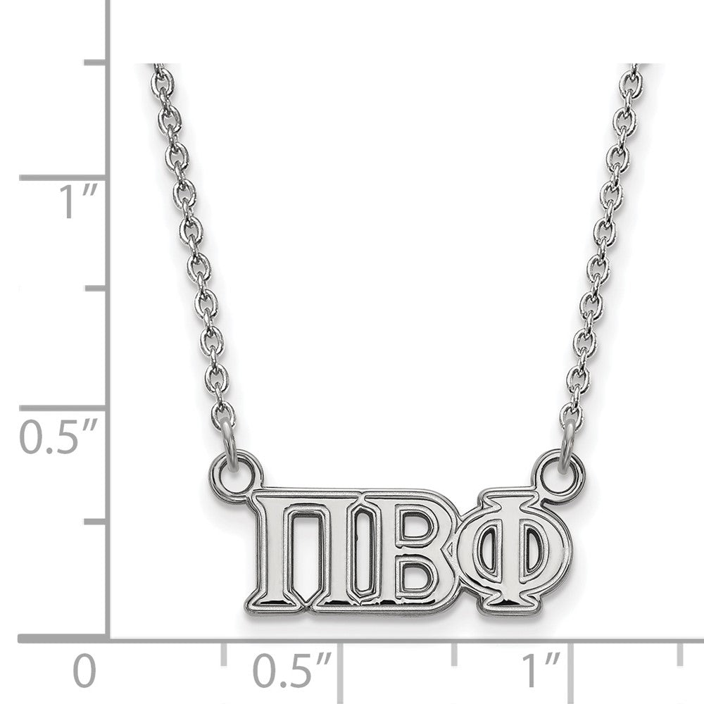 Sterlingsilber Rhodiniert Logoart Pi Beta Phi Sorority Greek Buchstaben Mittel Anhänger 18 Zoll Halskette