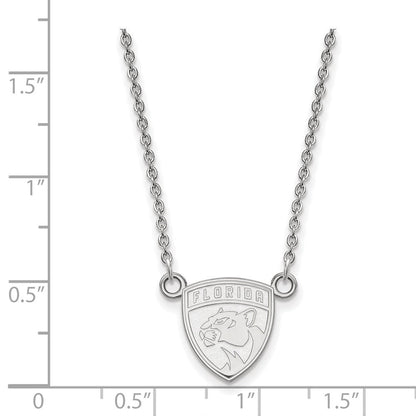 10K Weißgold Nhl Logoart Florida Panthers Klein Anhänger 18 Zoll Halskette