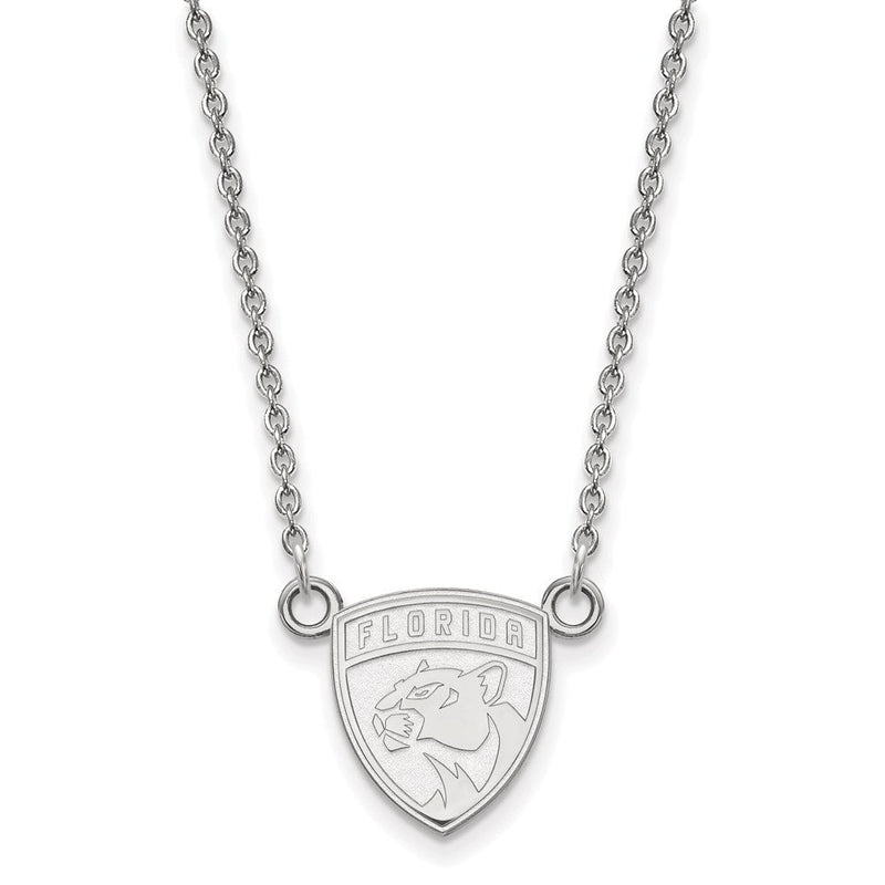 10K Weißgold Nhl Logoart Florida Panthers Klein Anhänger 18 Zoll Halskette