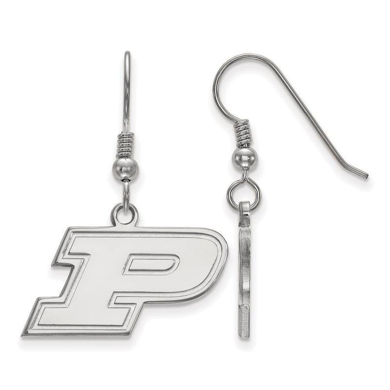 Sterlingsilber Rhodiniert Logoart Purdue University Buchstabe P Klein Hängend Draht Ohrringe