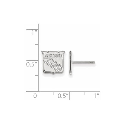 10K Weißgold Nhl Logoart New York Rangers Extra Klein Ohrstecker