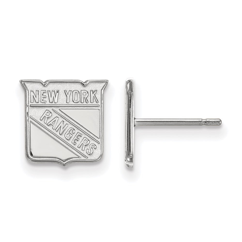 10K Weißgold Nhl Logoart New York Rangers Extra Klein Ohrstecker