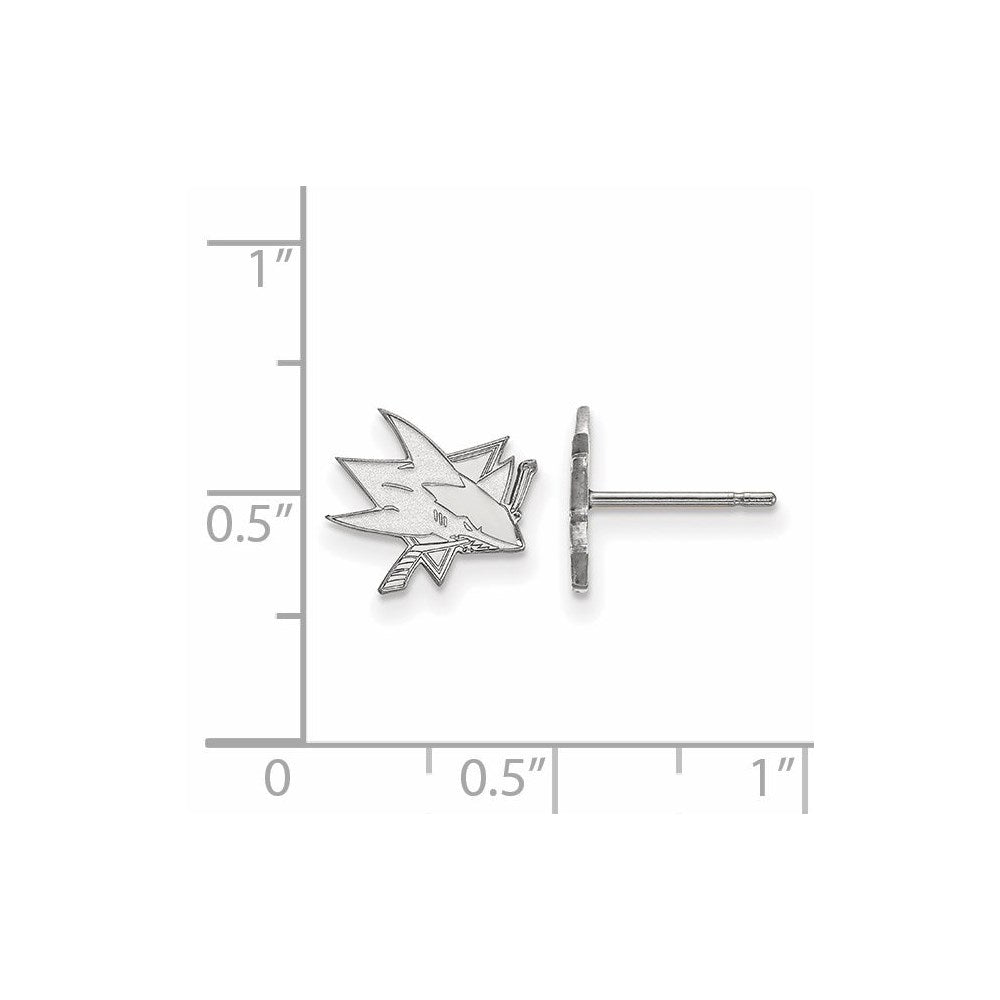 10K Weißgold Nhl Logoart San Jose Sharks Extra Klein Ohrstecker