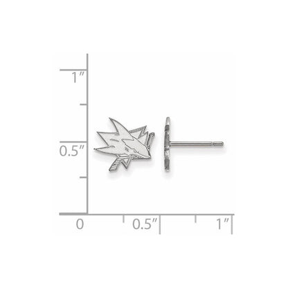 10K Weißgold Nhl Logoart San Jose Sharks Extra Klein Ohrstecker