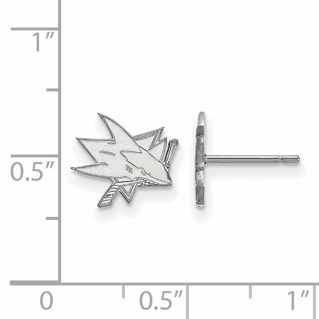 Sterlingsilber Rhodiniert Nhl Logoart San Jose Sharks Extra Klein Ohrstecker