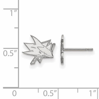 Sterlingsilber Rhodiniert Nhl Logoart San Jose Sharks Extra Klein Ohrstecker