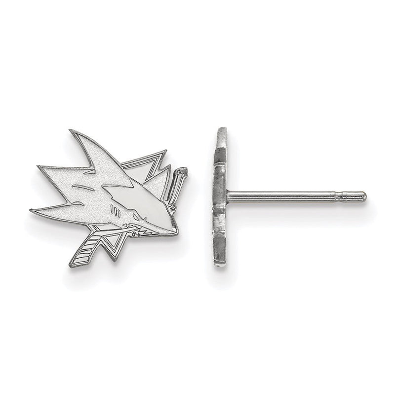 14K Weißgold Nhl Logoart San Jose Sharks Extra Klein Ohrstecker
