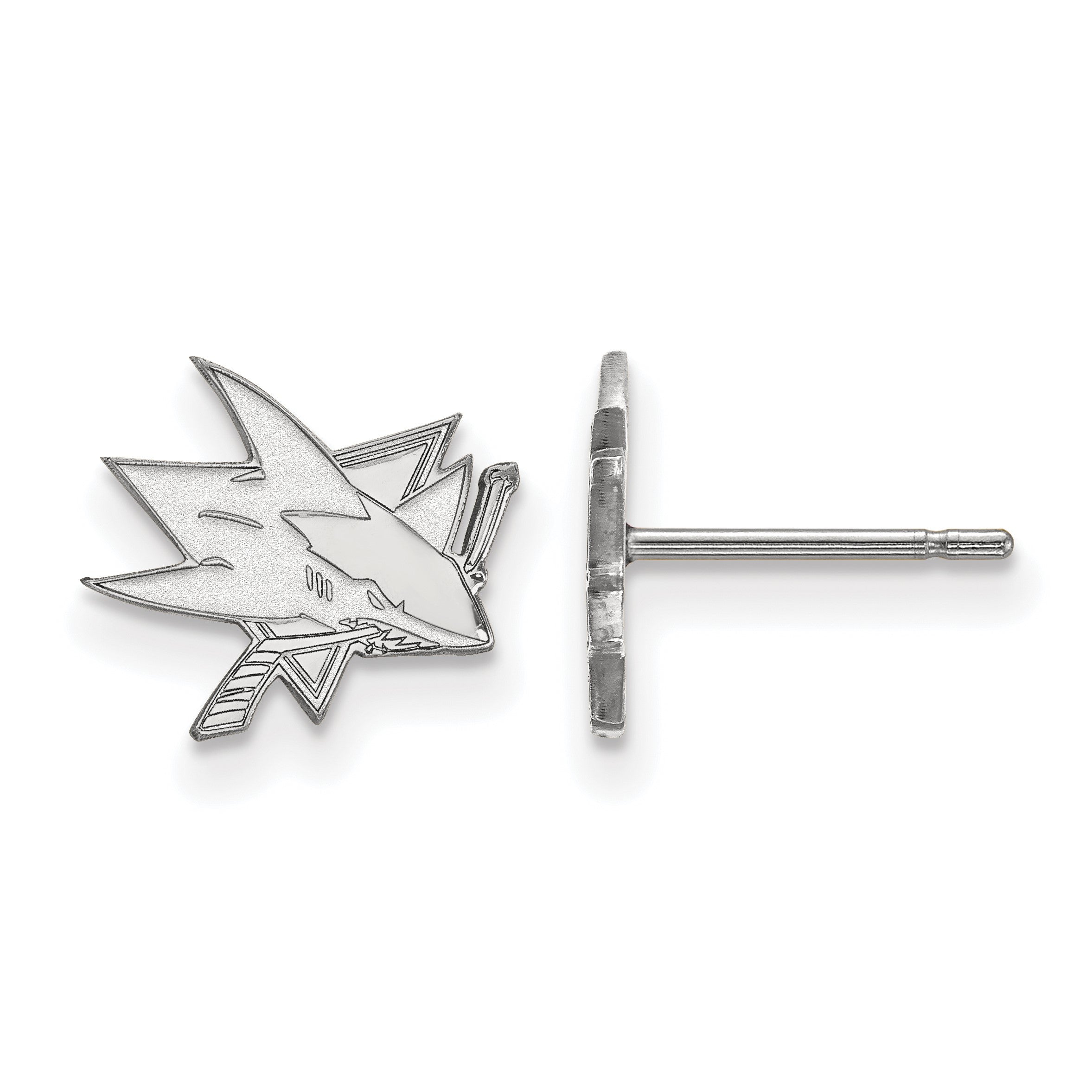 Sterlingsilber Rhodiniert Nhl Logoart San Jose Sharks Extra Klein Ohrstecker