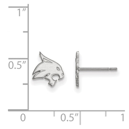 Sterlingsilber Rhodiniert Logoart Texas State University Bobcat Extra Klein Ohrstecker