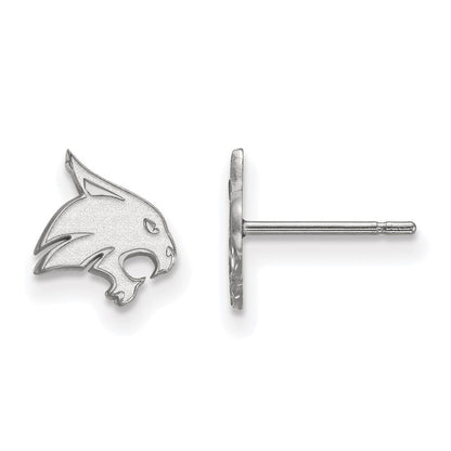 14K Weißgold Logoart Texas State University Bobcat Extra Klein Ohrstecker