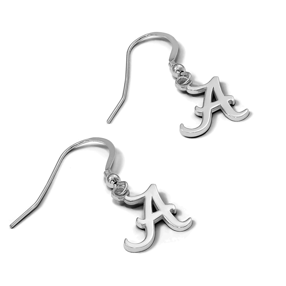 Sterlingsilber Rhodiniert Logoart University Of Alabama Buchstabe A Klein Hängend Draht Ohrringe