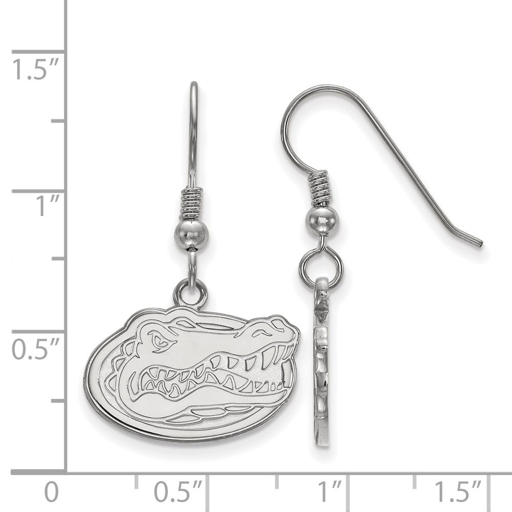 Sterlingsilber Rhodiniert Logoart University Of Florida Gator Klein Hängend Draht Ohrringe