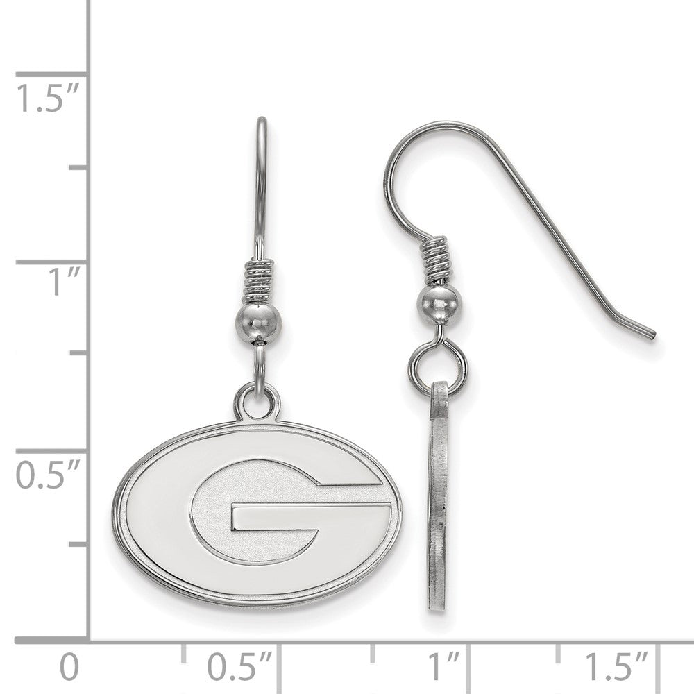 Sterlingsilber Rhodiniert Logoart University Of Georgia Buchstabe G Klein Hängend Draht Ohrringe