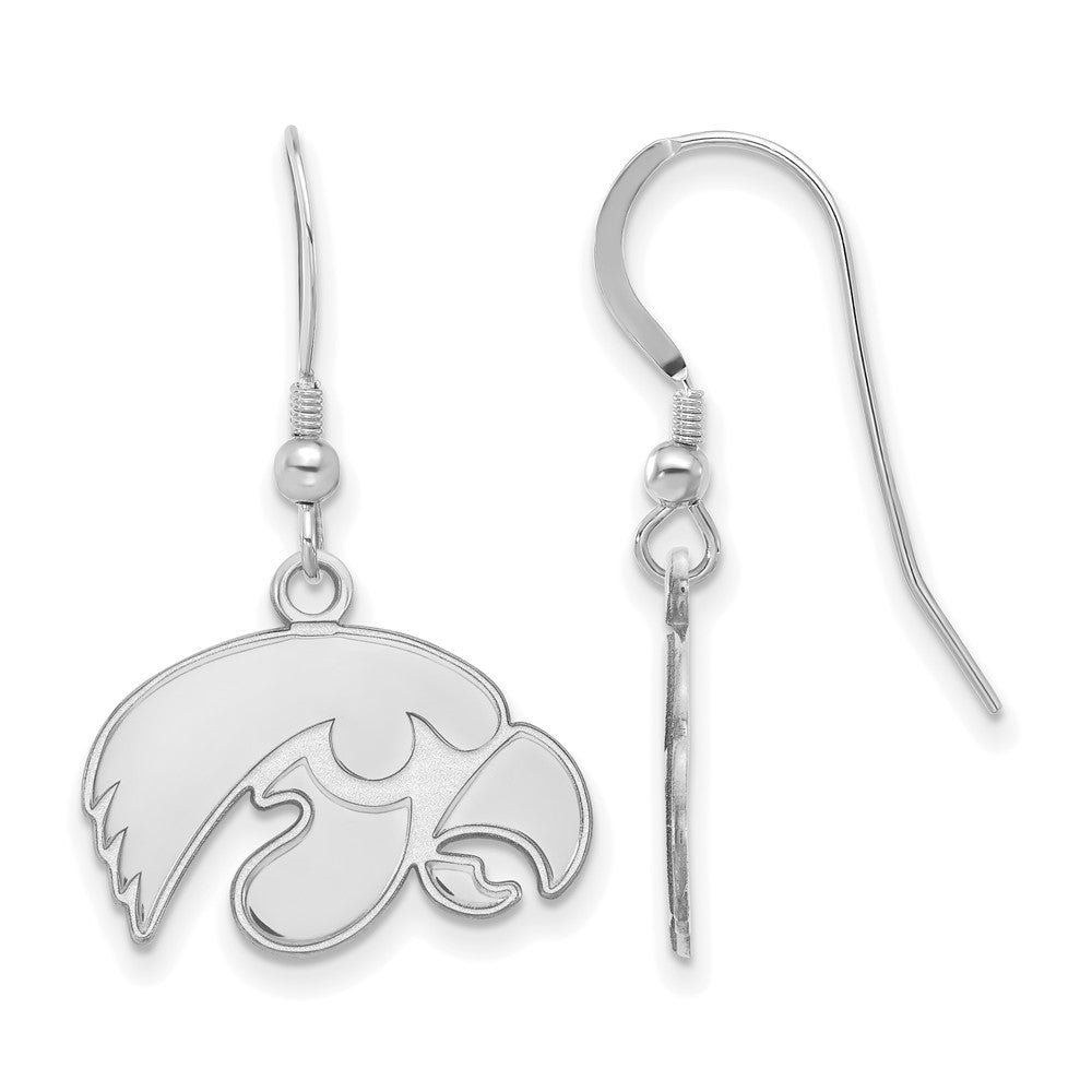 Sterlingsilber Rhodiniert Logoart University Of Iowa Hawk Klein Hängend Draht Ohrringe