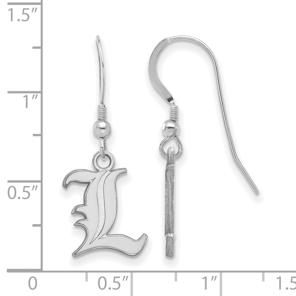 Sterlingsilber Rhodiniert Logoart University Of Louisville Buchstabe L Klein Hängend Draht Ohrringe