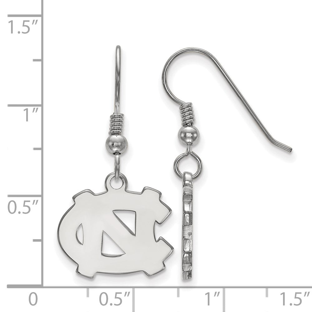 Sterlingsilber Rhodiniert Logoart University Of North Carolina N C Klein Hängend Draht Ohrringe
