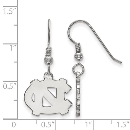 Sterlingsilber Rhodiniert Logoart University Of North Carolina N C Klein Hängend Draht Ohrringe
