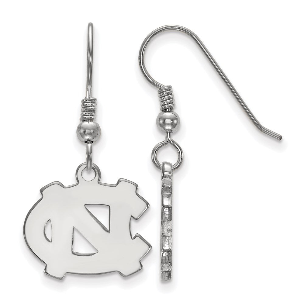 Sterlingsilber Rhodiniert Logoart University Of North Carolina N C Klein Hängend Draht Ohrringe