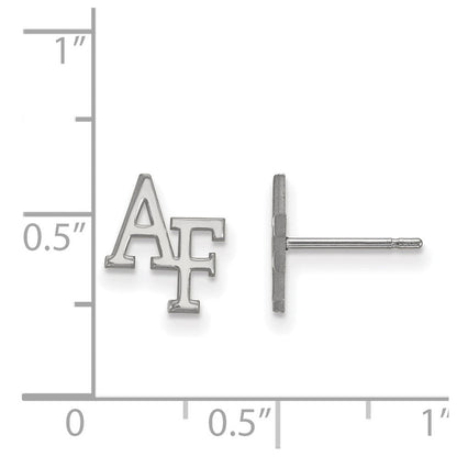 Sterlingsilber Rhodiniert Logoart Vereinigt Staaten Luft Kraft Akademie A F Extra Klein Ohrstecker
