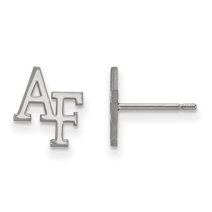 Sterlingsilber Rhodiniert Logoart Vereinigt Staaten Luft Kraft Akademie A F Extra Klein Ohrstecker