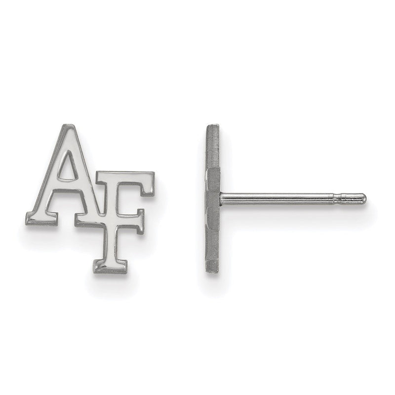 Sterlingsilber Rhodiniert Logoart Vereinigt Staaten Luft Kraft Akademie A F Extra Klein Ohrstecker