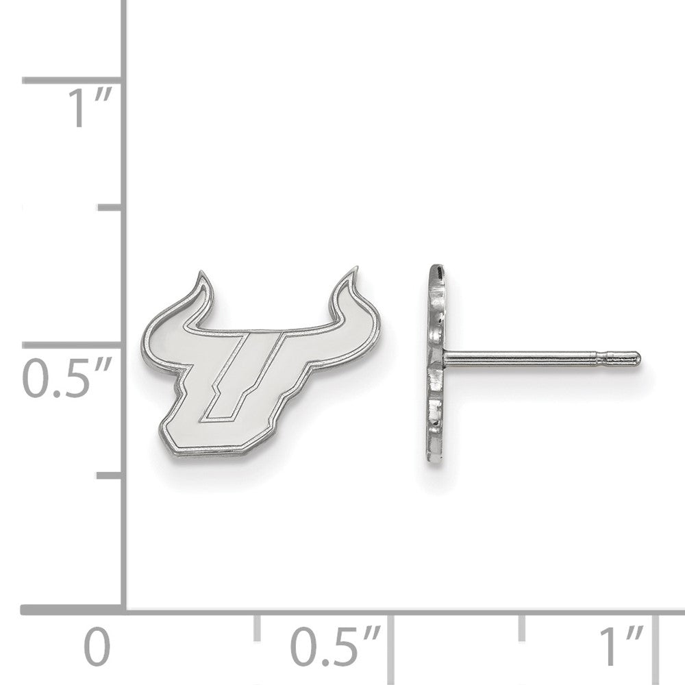Sterlingsilber Rhodiniert Logoart University Of South Florida Bull Extra Klein Ohrstecker