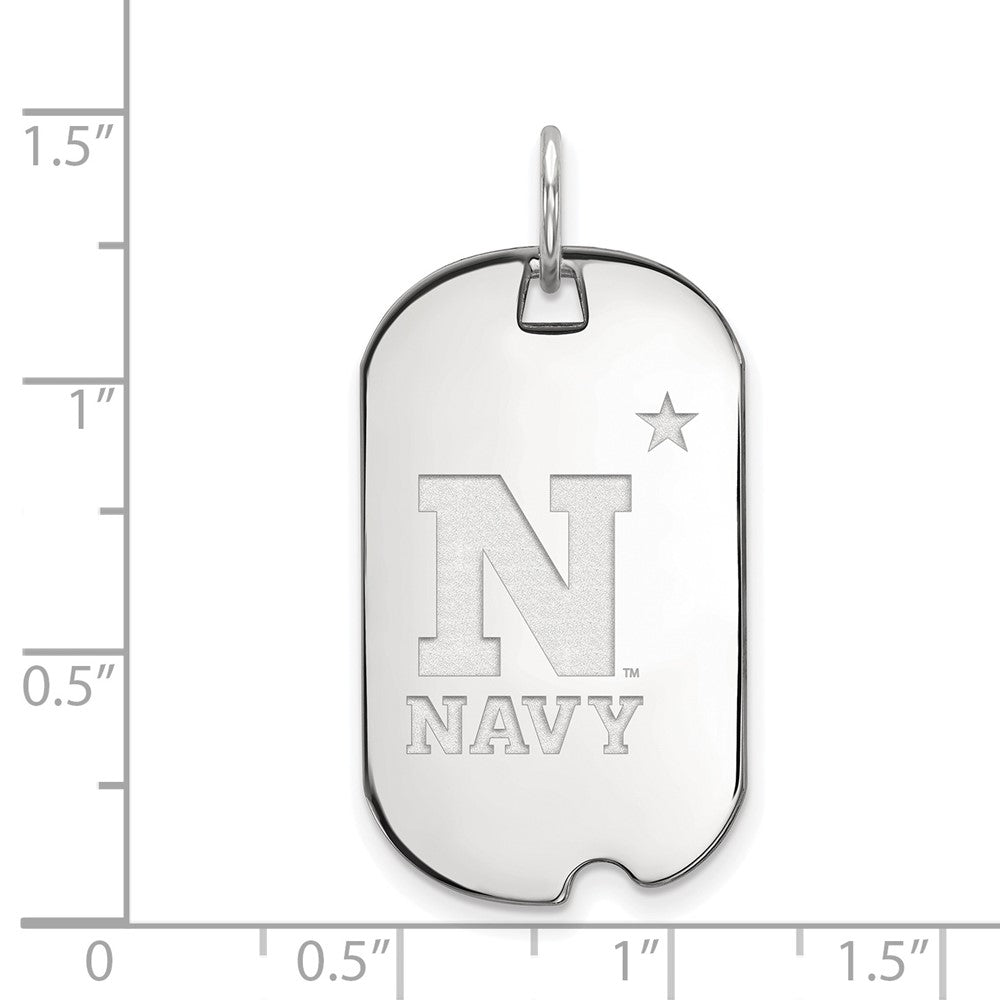 10K Weißgold Logoart Us Naval Akademie Klein Erkennungsmarke Anhänger