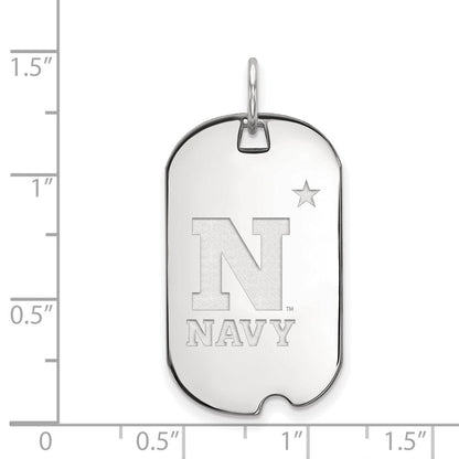 10K Weißgold Logoart Us Naval Akademie Klein Erkennungsmarke Anhänger