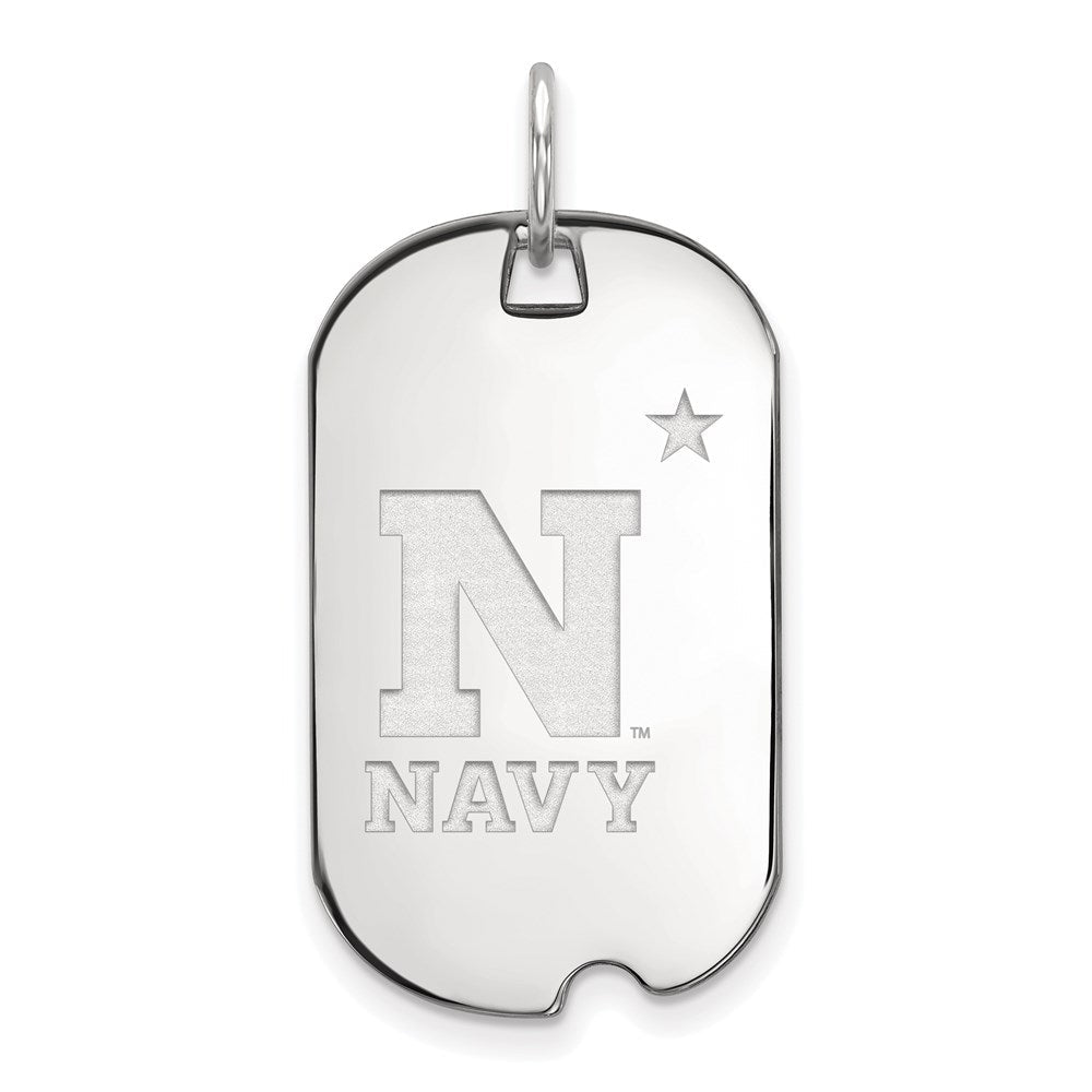Sterlingsilber Rhodiniert Logoart Us Naval Akademie Klein Erkennungsmarke Anhänger