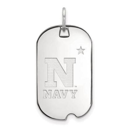 Sterlingsilber Rhodiniert Logoart Us Naval Akademie Klein Erkennungsmarke Anhänger