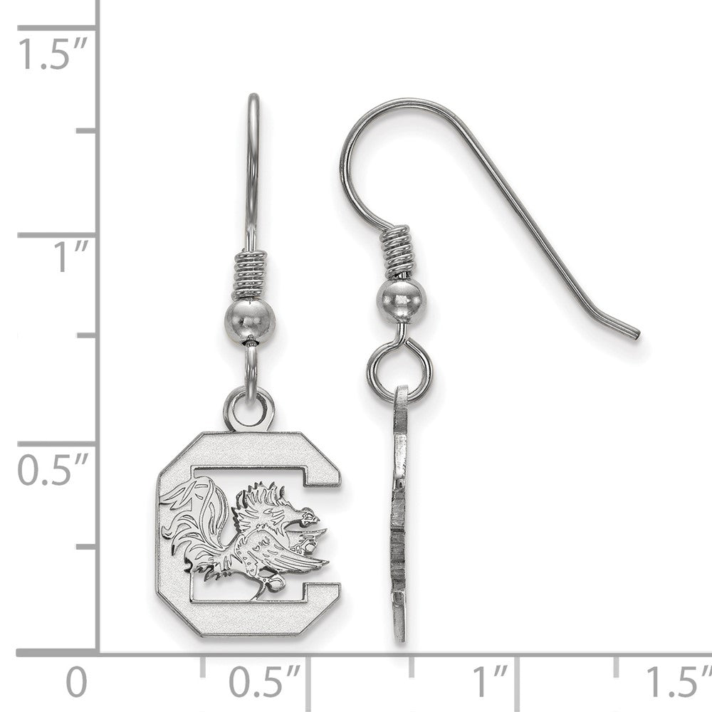 Sterlingsilber Rhodiniert Logoart University Of South Carolina Klein Hängend Draht Ohrringe