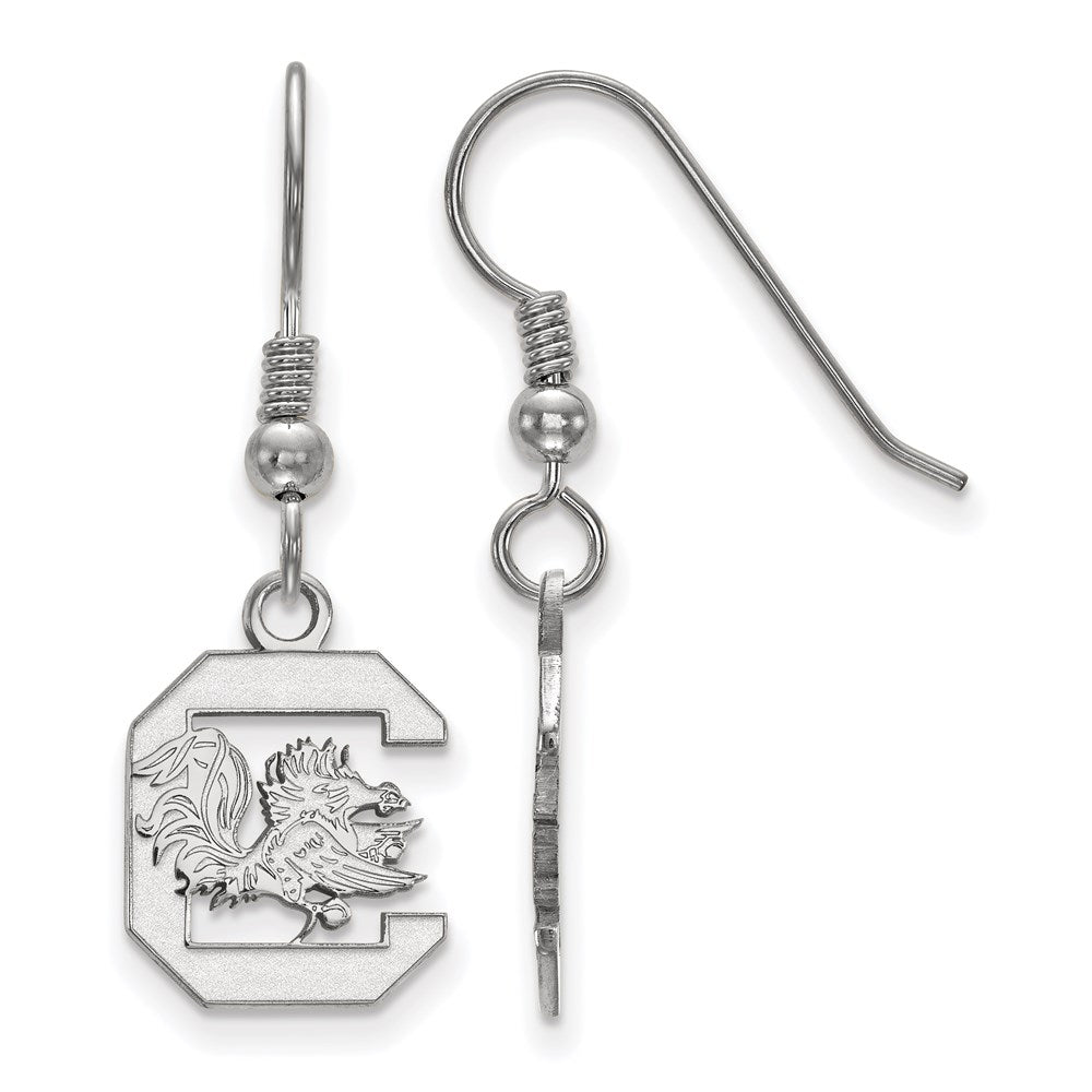 Sterlingsilber Rhodiniert Logoart University Of South Carolina Klein Hängend Draht Ohrringe