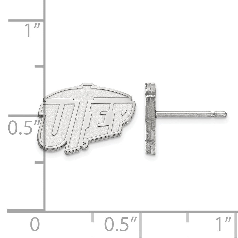 Sterlingsilber Rhodiniert Logoart University Of Texas At El Paso Extra Klein Ohrstecker