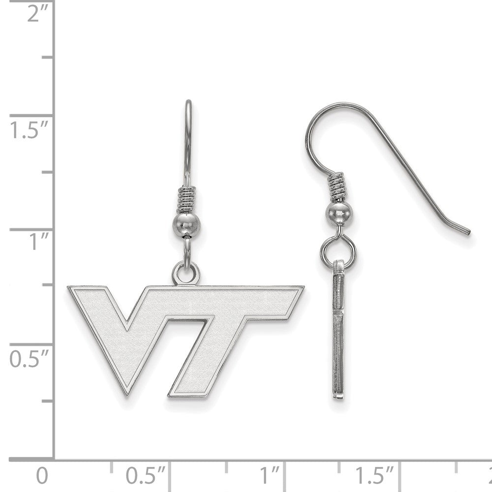 Sterlingsilber Rhodiniert Logoart Virginia Tech V T Klein Hängend Draht Ohrringe